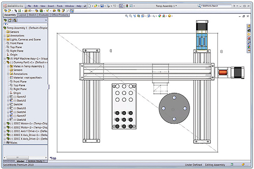 Pick-and-place-layout-assembly-with-motors